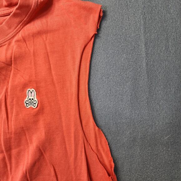 Psycho Bunny Mens Shirt Large Pink DIY Sleeveless Muscle Henley Logo Workout - Picture 9 of 14